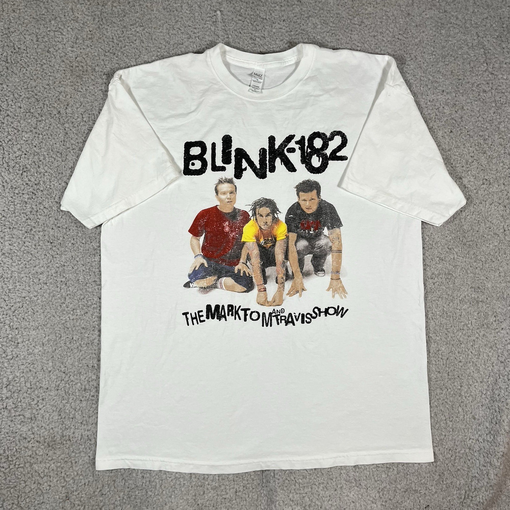 Blink 182 Shirt Mens XL Vintage Y2K Mark Tom Travis Show Punk Band Tee 2000 Tour